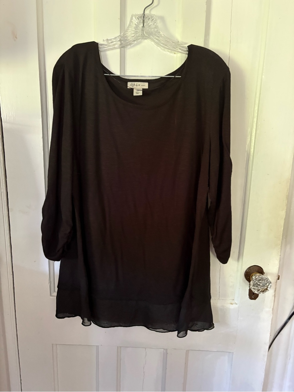 Style & Co. Black Long-Sleeve Tunic Top